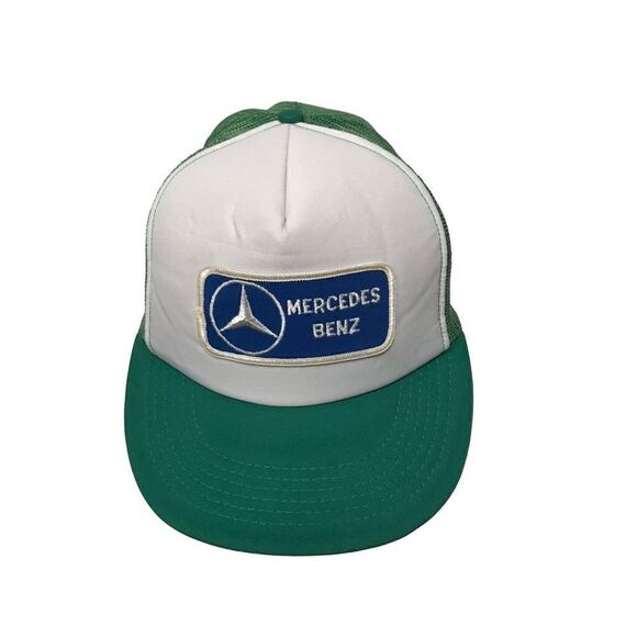 Vintage Mercedes Benz snapback green mesh trucker cap OS - Picture 2 of 8